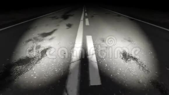 夜间道路环路的虚线视频的预览图