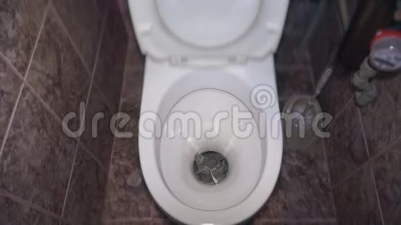 有卫生纸的水被冲进厕所视频的预览图