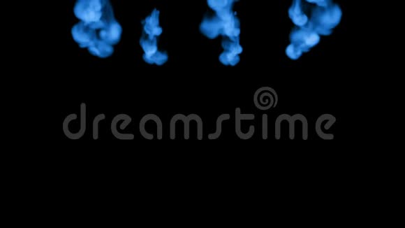 黑色背景上的蓝色荧光墨水三维渲染与卢马哑光许多墨水注射视频的预览图