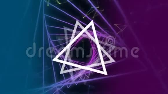 连接点形成三角形角上有数字打开紫色三角形走廊视频的预览图