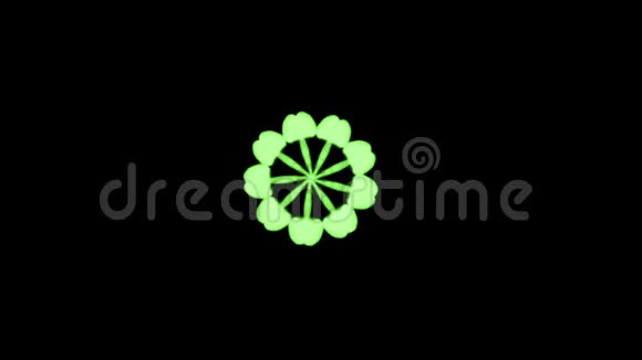 黑色背景上的绿色荧光墨水三维渲染与卢马哑光圆形油墨注射结构2视频的预览图