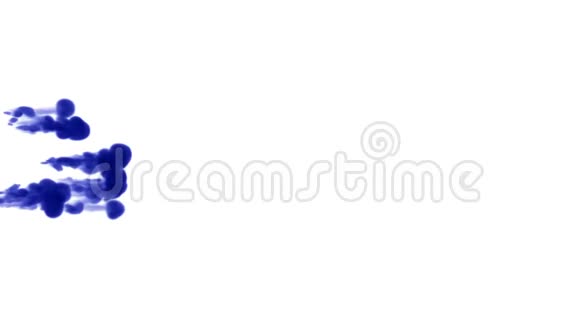 白色背景上的蓝色墨水三维渲染与卢马哑光9视频的预览图