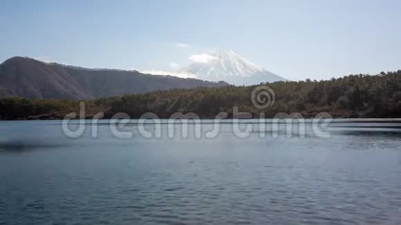日本山田县赛科湖富士山或藤山美景4K时断视频视频的预览图