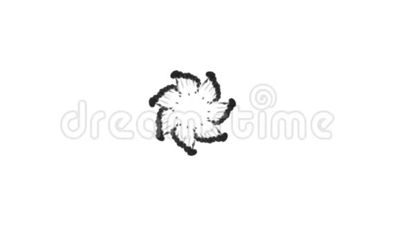 白色背景上的黑色墨水三维渲染与卢马哑光圆形油墨注射结构1视频的预览图