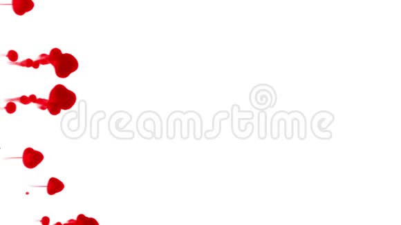 白色背景上的红色墨水3D渲染带有Luma哑光圆形墨水注入结构3视频的预览图