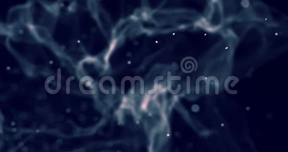 抽象的数字完美无缝隙烟雾在蓝色背景下缓慢地漂浮在空间中视频的预览图