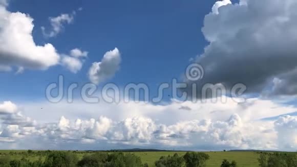 时间流逝的云滚滚的蓬松的云在移动白光云的时间流逝超高清晴云云视频的预览图