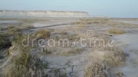哈萨克斯坦Mangyshlak半岛沙漠中的Solonchak视频的预览图