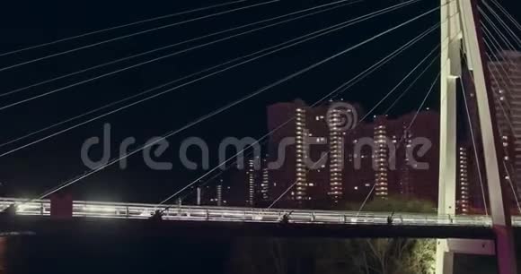 空夜巴甫辛斯基桥与行人视频的预览图