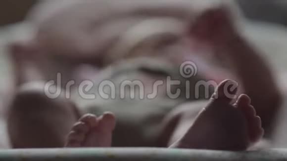 婴儿双脚躺在弹力座椅上视频的预览图