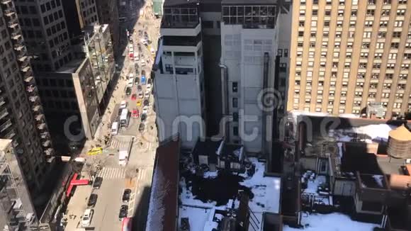 纽约市交通鸟瞰时间流逝视频的预览图