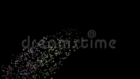 抽象粒子动画彩色粒子在黑色背景上出现对角线嘉年华纸屑视频的预览图