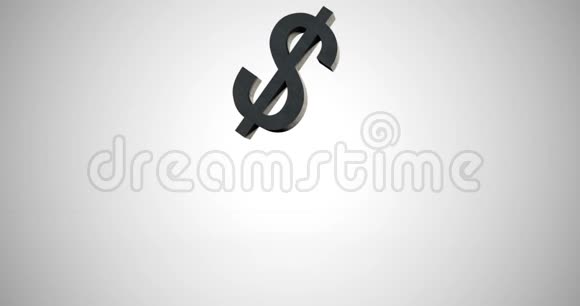 美元标志在白色背景下下跌视频的预览图