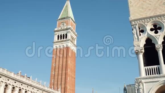 著名的圣马可广场威尼斯的坎帕尼莱是该市的主要地标之一视频的预览图