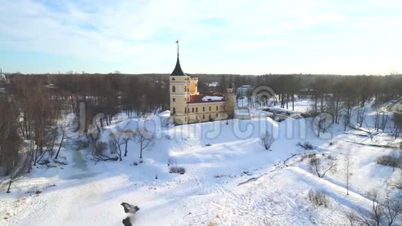 古堡BeepMariental的景色俄罗斯空中录像视频的预览图