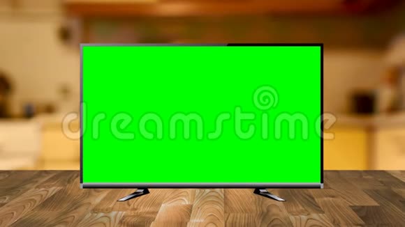 水平绿色屏幕模拟电视放大镜头视频的预览图