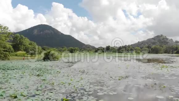 斯里兰卡大自然高山湖泊空中射击美丽的天空视频的预览图
