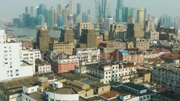 上海城市景观黄浦及陆家嘴清日中国海景视频的预览图
