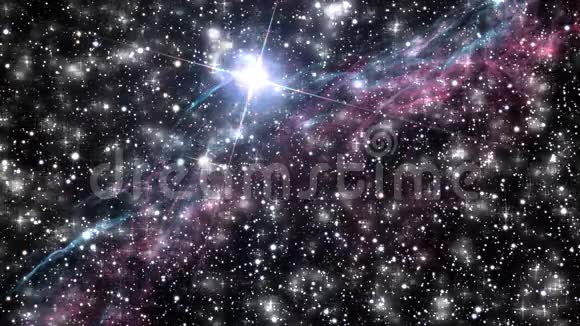 带有恒星和星云背景的数字天空视频的预览图