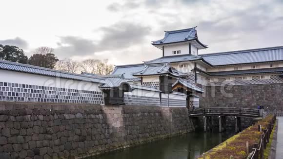 日本石川县金泽城堡时间流逝视频的预览图