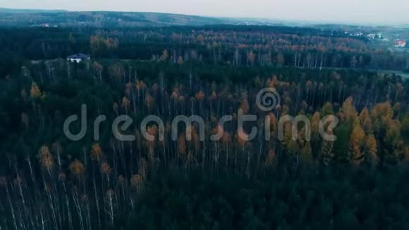 秋天的乡村风光森林建筑物视频的预览图