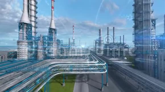 具有化学配方设计工业石油区管道钢和储油的油气精炼厂视频的预览图