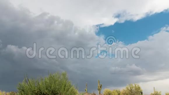 亚利桑那沙漠中的寻回风暴云视频的预览图