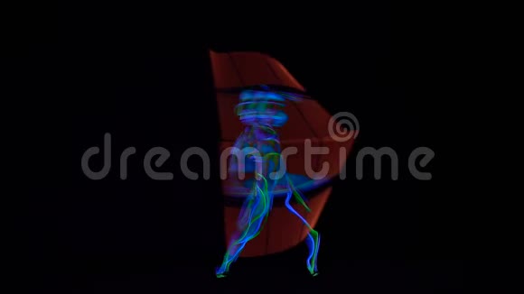 男人在黑暗中用两根发光棒表演的酷酷效果视频的预览图