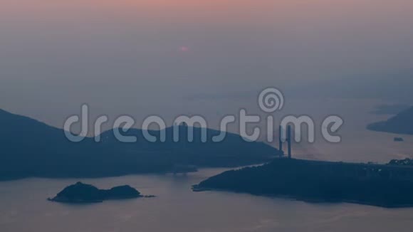 香港日落全景时间流逝中国放大视频的预览图