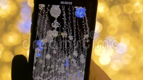 智能手机圣诞照明录像视频的预览图