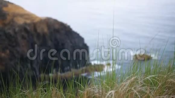 葡萄牙亚速尔群岛黑色岩石和峡湾的海景视频的预览图