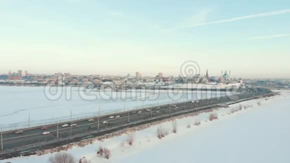 喀山俄罗斯16032019喀山中心景观克里姆林宫和库尔谢里夫Sights冬季视频的预览图