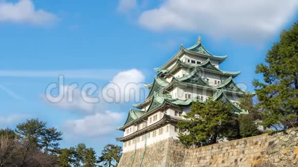 日本名古屋城中的名古屋城堡地标视频的预览图