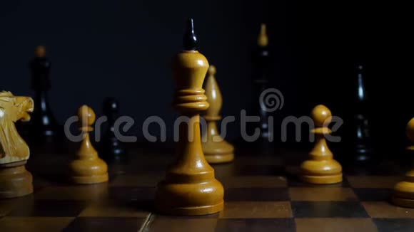 棋盘中间有棋子和白王视频的预览图