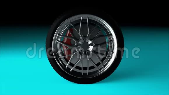 现代和闪亮的车轮表面时尚的物体三维渲染计算机生成的背景视频的预览图