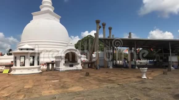 斯里兰卡AnuradhapuraDagoba和Pad穹顶景观视频的预览图