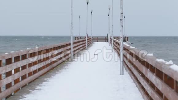 冬天的海上长廊视频的预览图