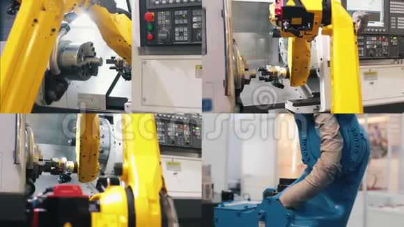 四分之一大的黄色工业机器人在工作视频的预览图