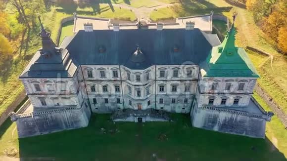乌克兰皮迪希提闹鬼城堡的鸟瞰图视频的预览图
