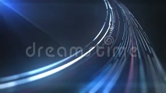 计算机产生的数字蓝光条纹抽象3d渲染运动背景4K超高清分辨率视频的预览图