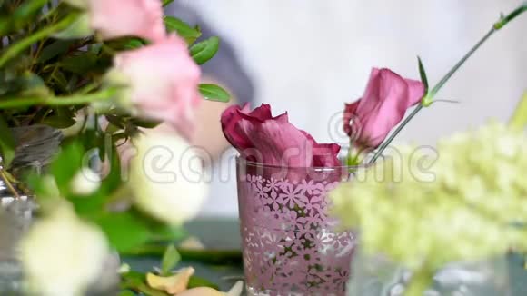花匠拿出一个花瓶花芽短茎视频的预览图