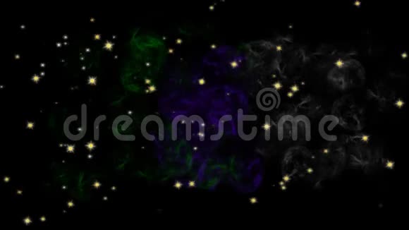 带有星云的星空空间动画幻想背景随机闪烁不同大小的恒星抽象视频的预览图