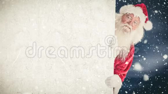 圣诞老人条款中有一个标志和降雪视频的预览图