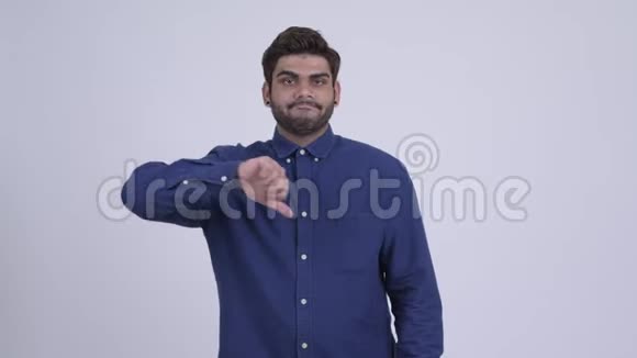 可怜的小胡子印度商人竖起大拇指视频的预览图