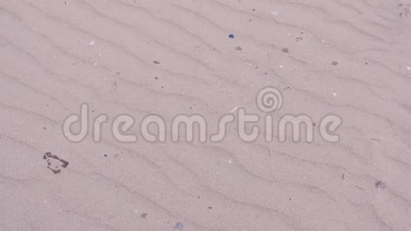 背景来自白色的海水干沙海滩上有波浪纹视频的预览图