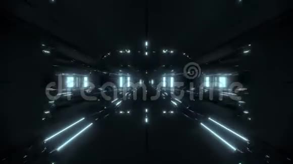 黑暗的未来感science隧道走廊三维插图壁纸背景运动设计无尽的oping俱乐部视觉循环视频的预览图
