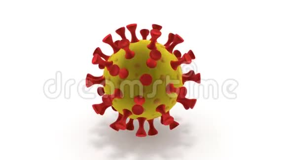 冠状病毒图解三维模型旋转全球大流行冠状病毒视频的预览图
