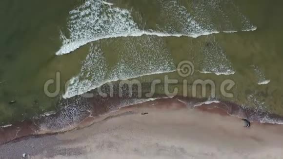 波罗的海海滩和海浪立陶宛空中视频的预览图