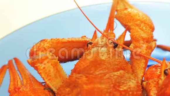 一些煮熟的小龙虾视频的预览图