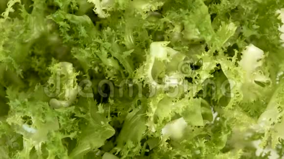 新鲜沙拉叶背景准备好绿色的沙拉素食有机食品健身和健康营养视频的预览图